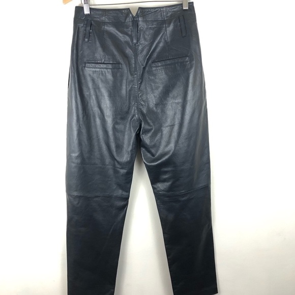 Equipment Isidore Leather Navy Paperbag Pants 6 - Picture 4 of 13